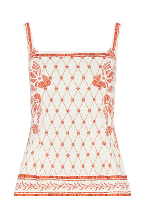 Pippa Top-Orange Mosaic Print-XS