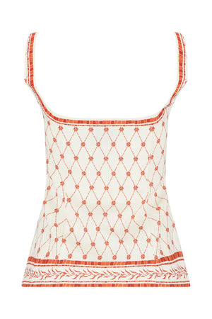 Pippa Top-Orange Mosaic Print-XS