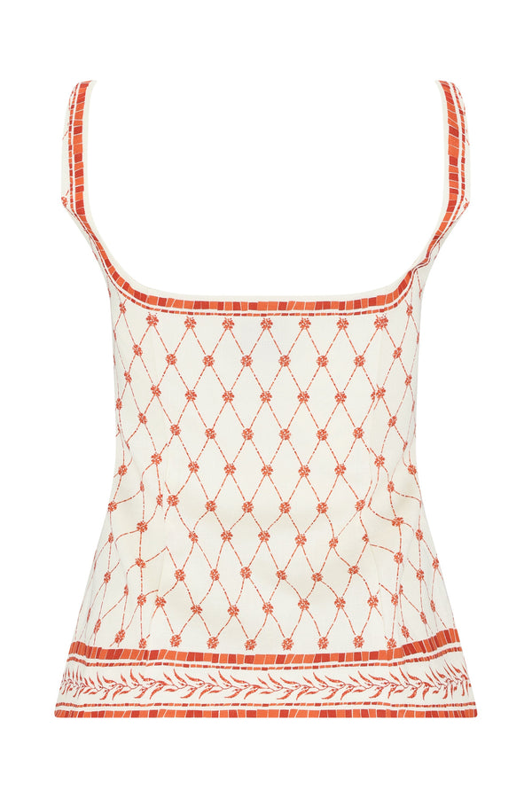 Pippa Top-Orange Mosaic Print-XS