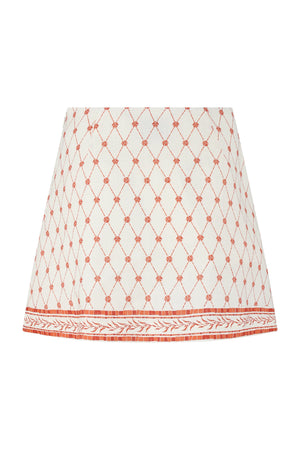 Elory Mini Skirt-Orange Mosaic Print-XS
