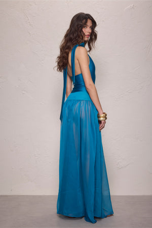 Medow Maxi Skirt-Blue Teal-XS