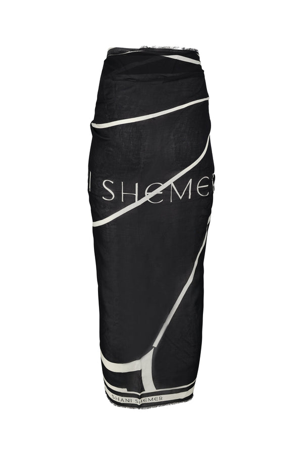 Black Print Pareo-Black and White-OS