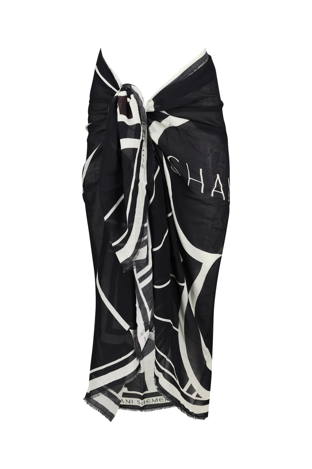 Black Print Pareo-Black and White-OS