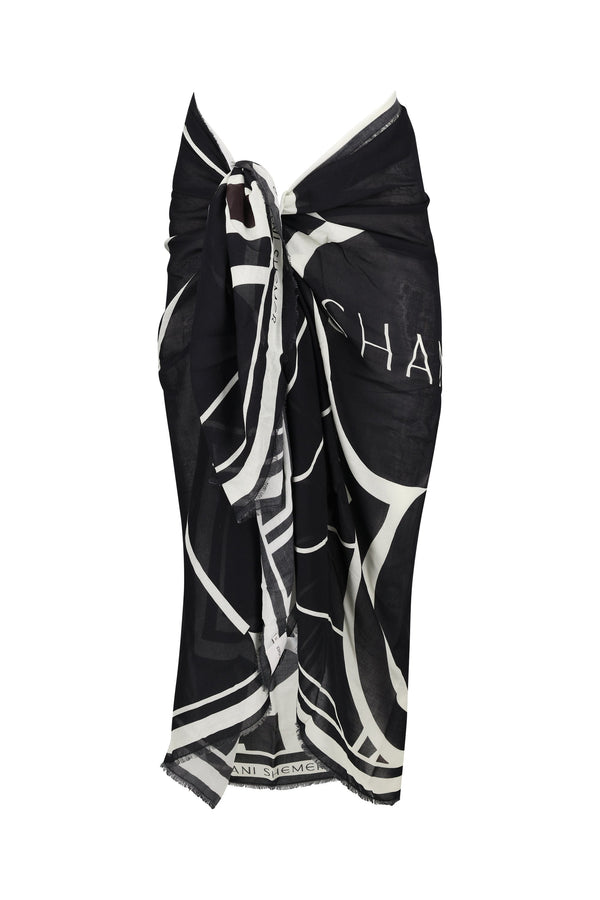 Black Print Pareo-Black and White-OS