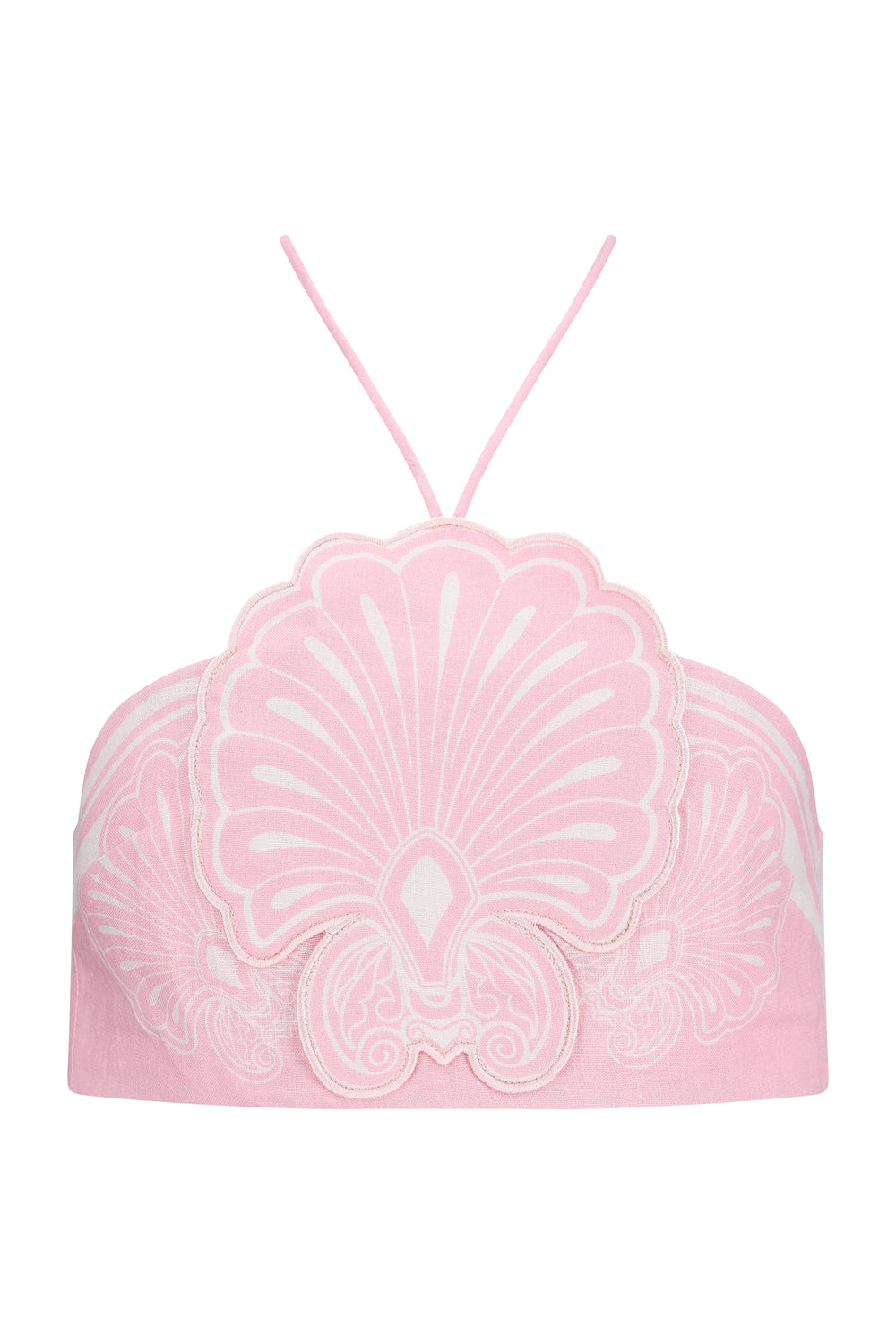 Mulan Top-Baby Pink Shell Print-XS