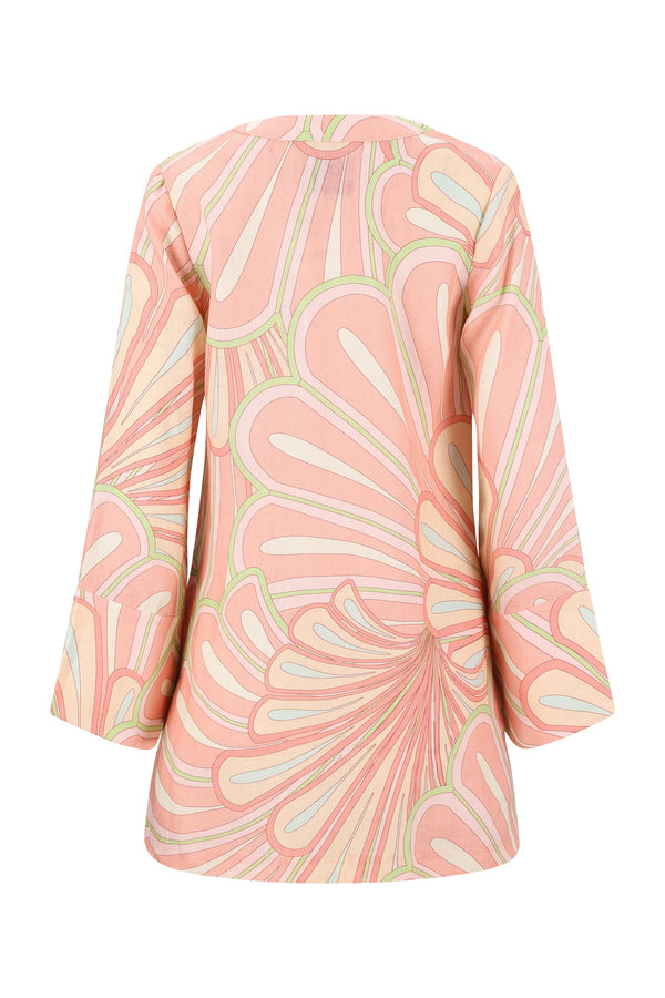 Valerie Kaftan-Pink Flower Print-XS