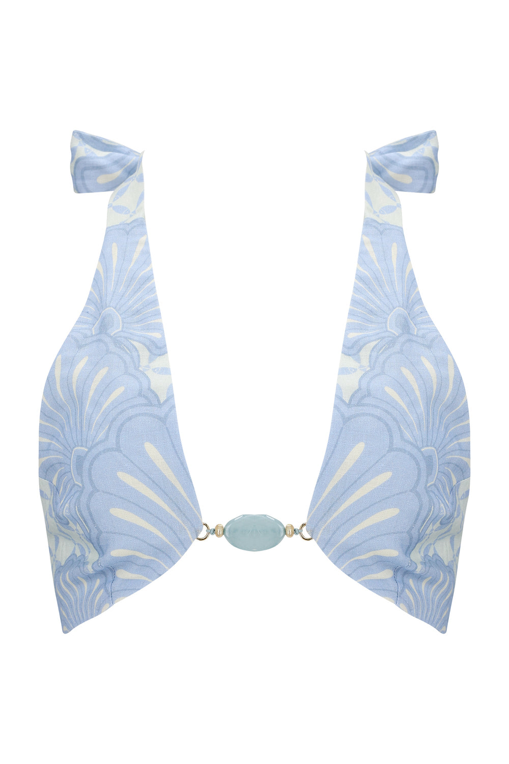 Tommy Top-Aqua Shell Print-XS