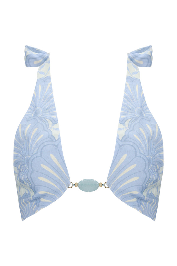 Tommy Top-Aqua Shell Print-XS