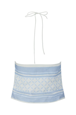 Rosa Top-Aqua Shell Print-XS