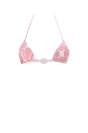 Elysia Bikini Top-Pink Shell Print-XS