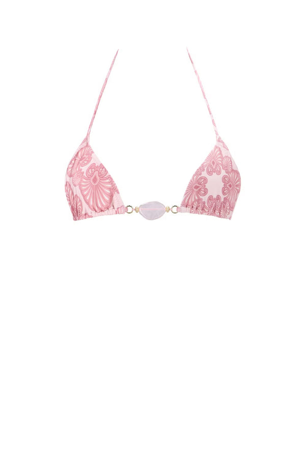 Elysia Bikini Top-Pink Shell Print-XS