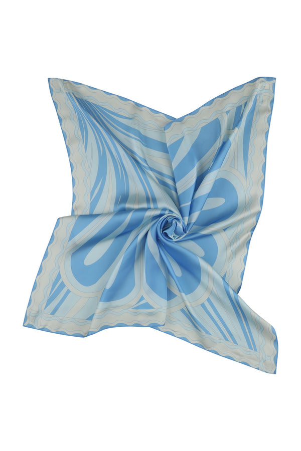 Aqua Flower Bandana-Aqua Flower Print-OS