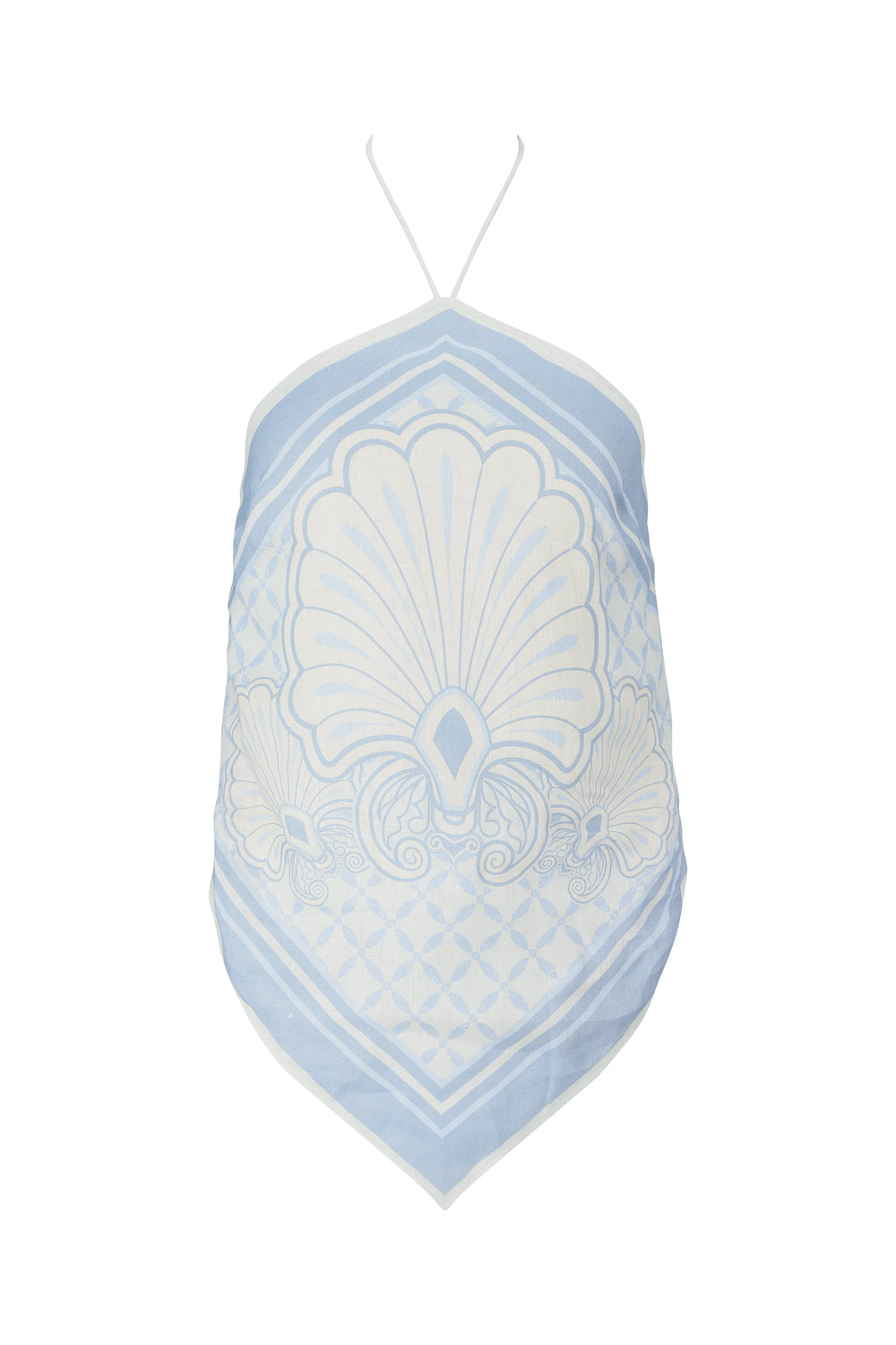 Rosa Top-Aqua Shell Print-XS