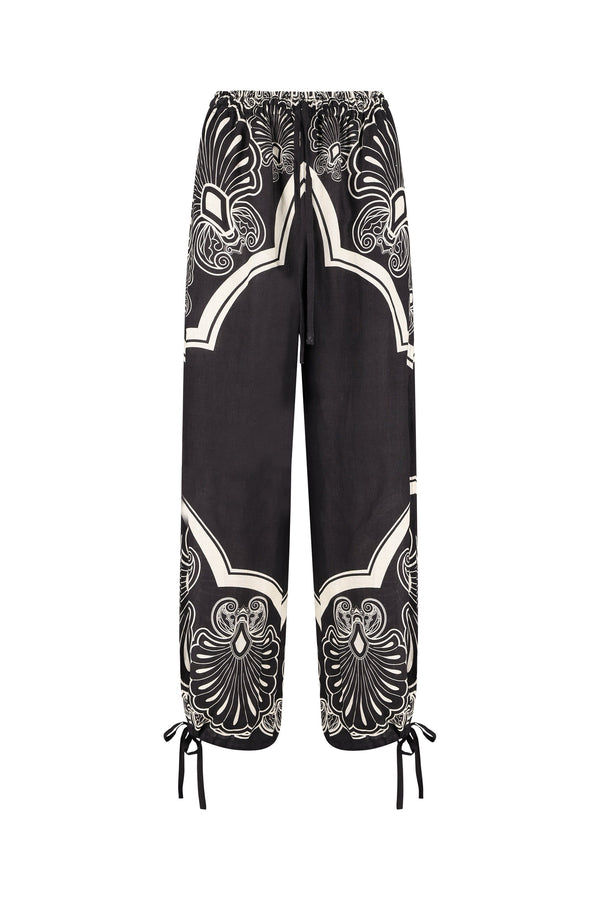 Evangeline Pants-Black and White-XS