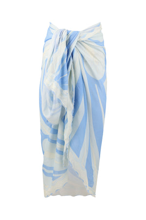 Aqua Flower Pareo-Aqua Flower Print-OS
