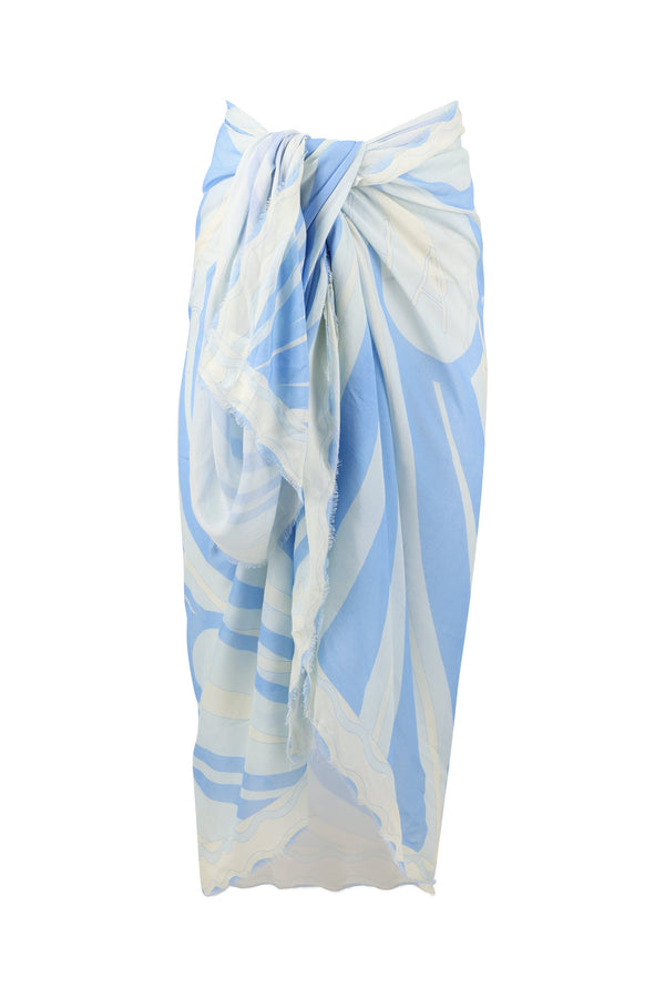 Aqua Flower Pareo-Aqua Flower Print-OS