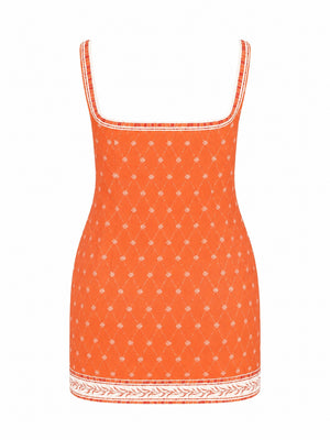 Jordan Mini Dress-Orange Mosaic Print-XS