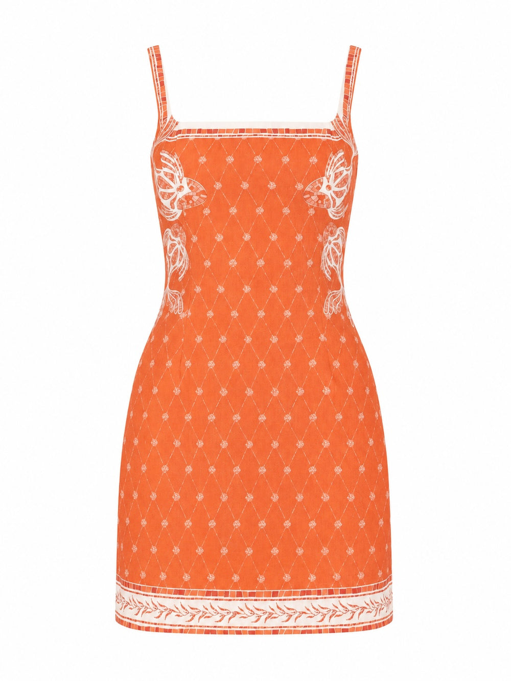 Jordan Mini Dress-Orange Mosaic Print-XS