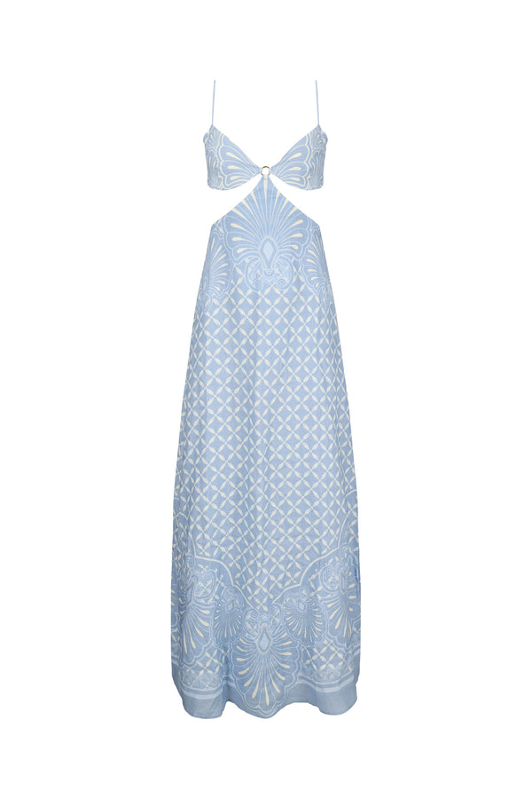 Maya Maxi Dress-Indigo Print-XS