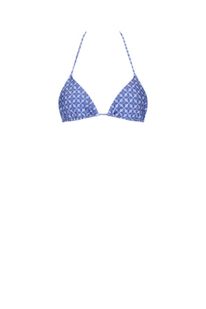 Marine Bikini Top-Indigo Print-XS
