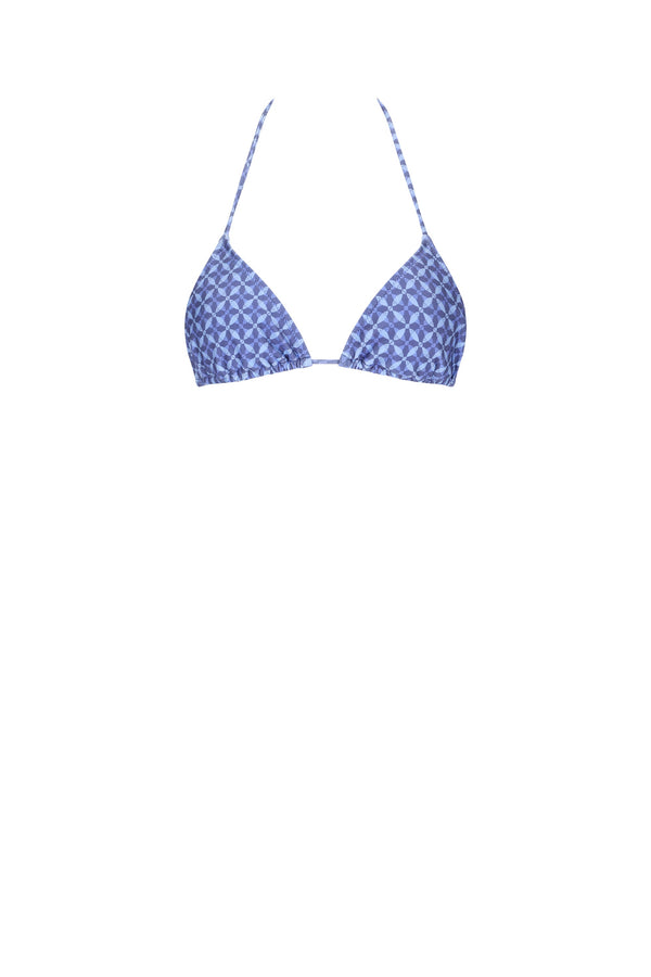Marine Bikini Top-Indigo Print-XS