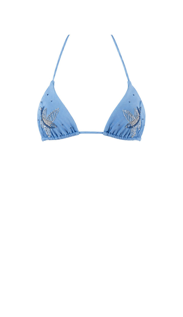 Avery Bikini Top-Blue Dove-XS