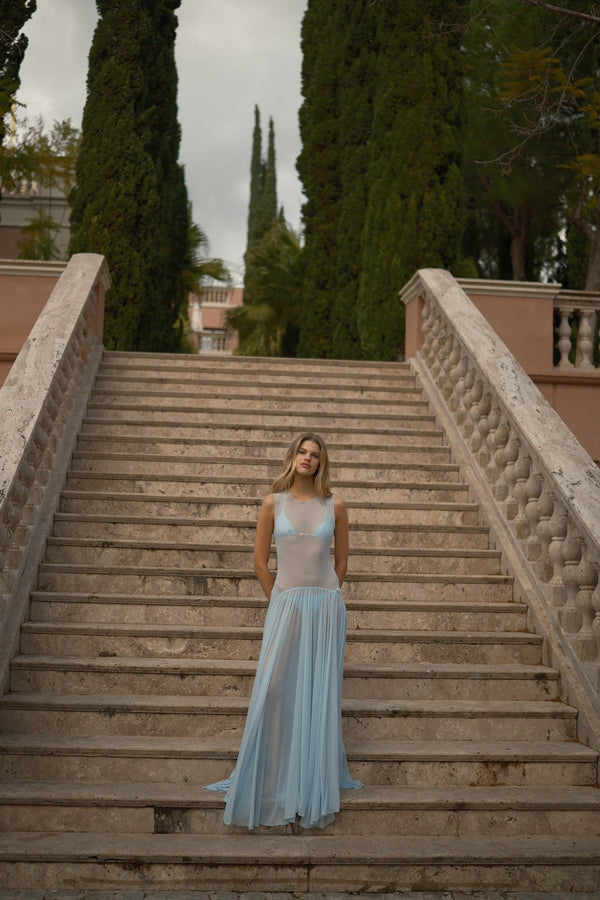 Rubby Maxi Dress-Baby Blue-XS