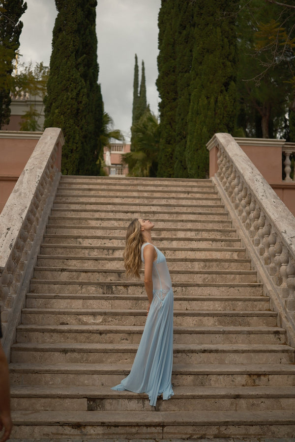 Rubby Maxi Dress-Baby Blue-XS