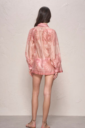 Susan Shirt-Pink Shell Print-XS