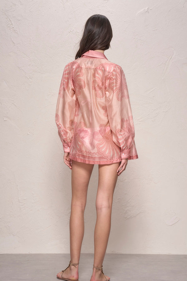 Susan Shirt-Pink Shell Print-XS