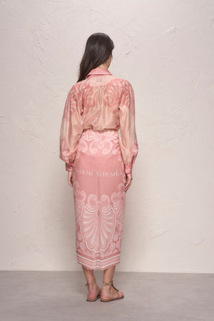 Susan Shirt-Pink Shell Print-XS