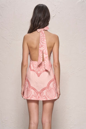 Rae Mini Dress-Pink Shell Print-XS