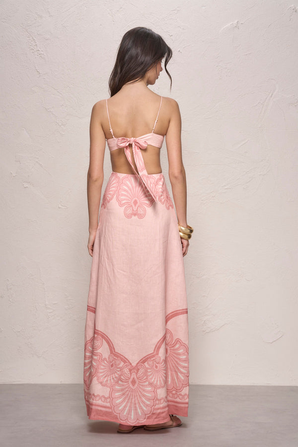 Maya Maxi Dress-Pink Shell Print-XS