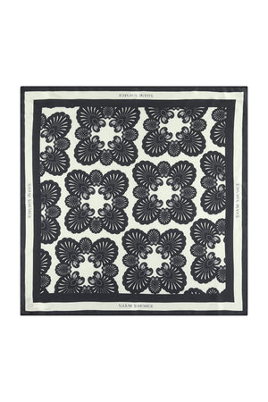 Black Print Bandana-Black and White-OS