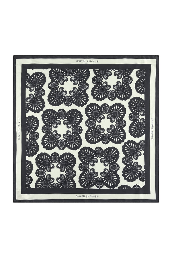 Black Print Bandana-Black and White-OS