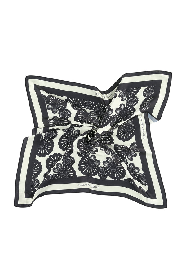 Black Print Bandana-Black and White-OS