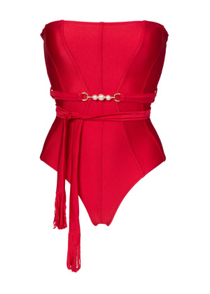 Ariana One Piece-Scarlet Red-XS
