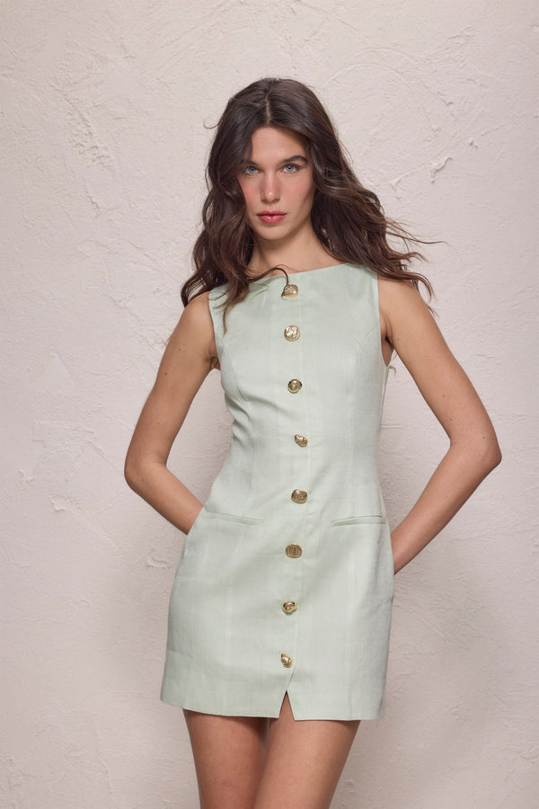Shani Mini Dress-Mint-XS