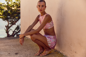 Dixie Mini Skirt-Pink Flower Print-XS