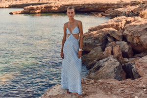 Maya Maxi Dress-Indigo Print-XS