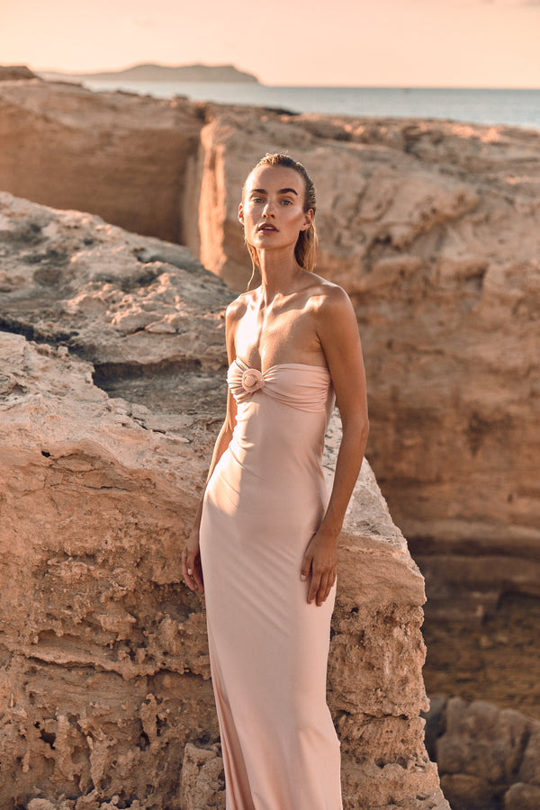 Rose Maxi Dress-Pink Blush-XS