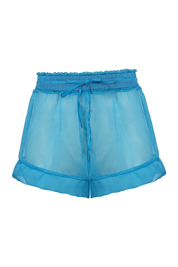 Eden Rubber Band Short Pants Turquoise - Shani Shemer Swimwear